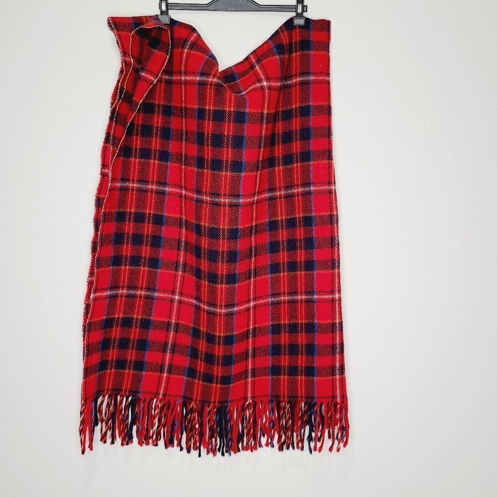 Vintage‎ Pendleton Wool Blanket Stadium Red Plaid